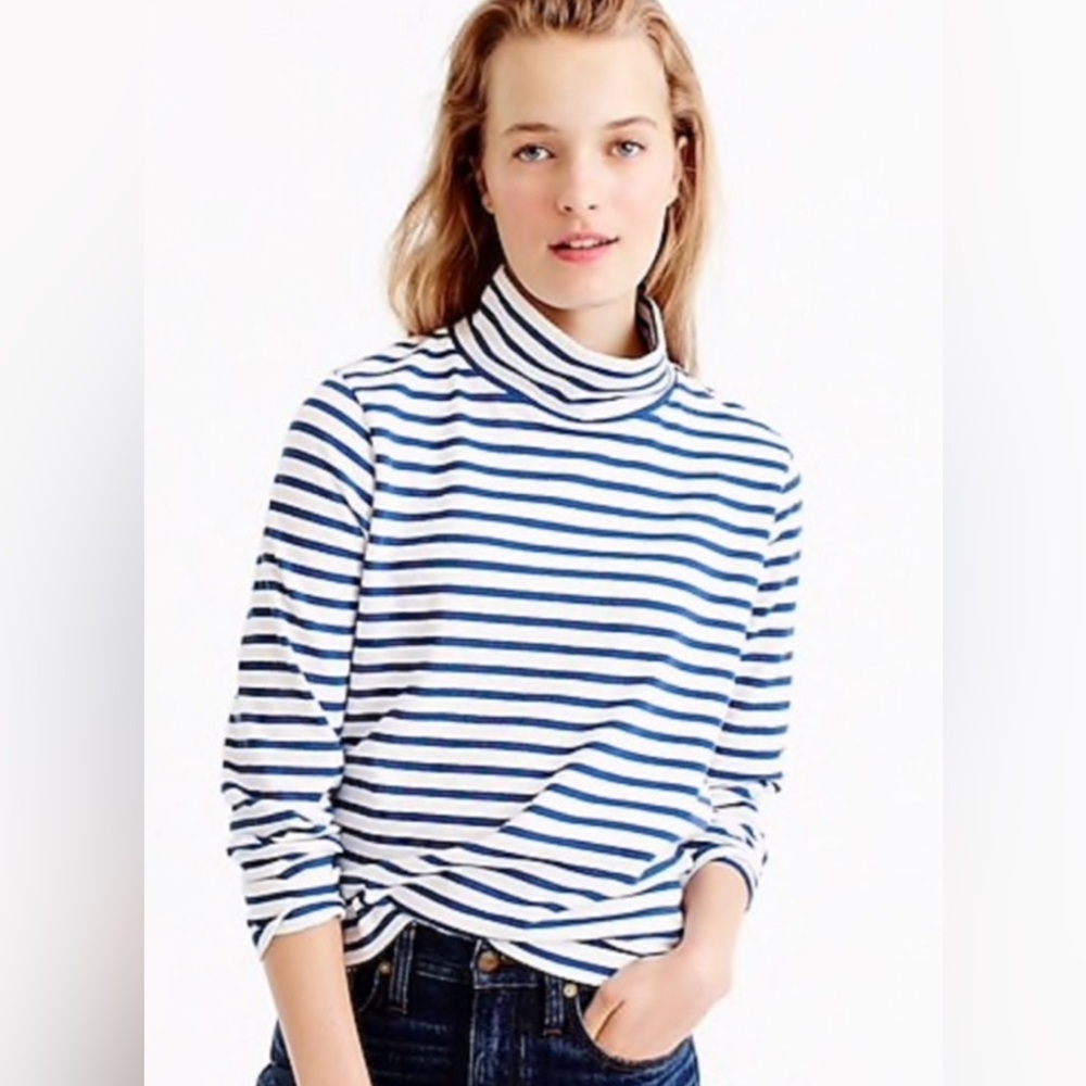J Crew Striped Turtleneck Top Size S